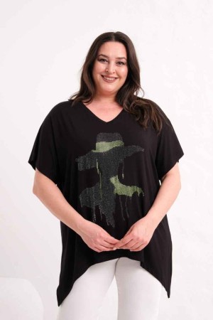 SİYAH BLUZ VİSKON KUMAŞ 185875