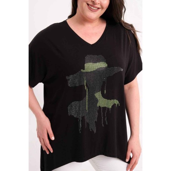 SİYAH BLUZ VİSKON KUMAŞ 185875