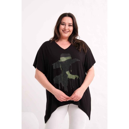 SİYAH BLUZ VİSKON KUMAŞ 185875