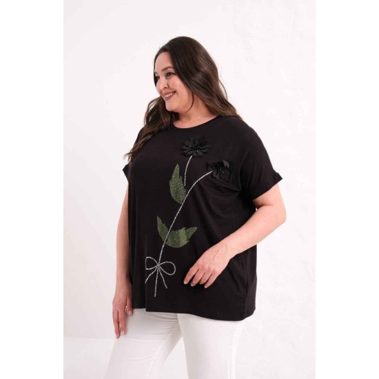 SİYAH BLUZ VİSKON KUMAŞ 185876