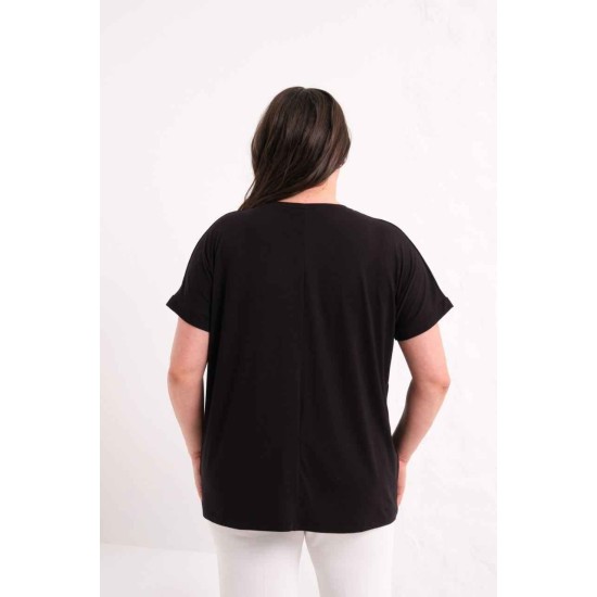 SİYAH BLUZ VİSKON KUMAŞ 185876