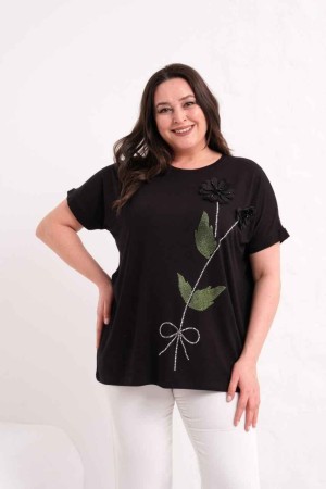 SİYAH BLUZ VİSKON KUMAŞ 185876