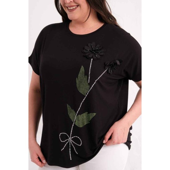 SİYAH BLUZ VİSKON KUMAŞ 185876