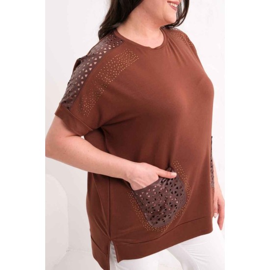 KAHVE BLUZ VİSKON KUMAŞ 185877