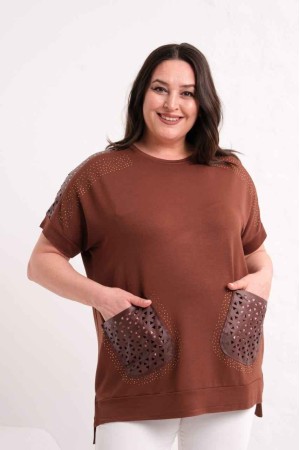 KAHVE BLUZ VİSKON KUMAŞ 185877