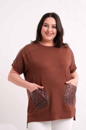 KAHVE BLUZ VİSKON KUMAŞ 185877