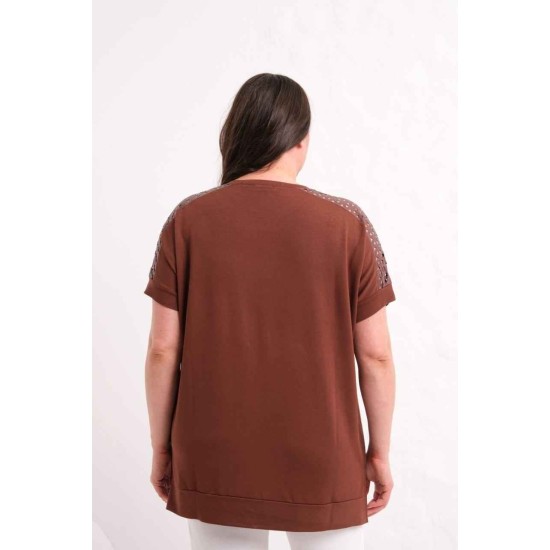 KAHVE BLUZ VİSKON KUMAŞ 185877