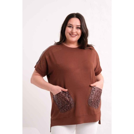 KAHVE BLUZ VİSKON KUMAŞ 185877