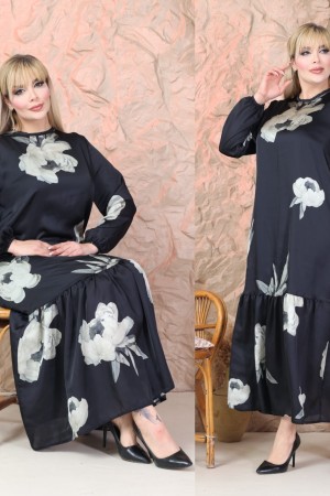 SİYAH ELBİSE SATEN KUMAŞ