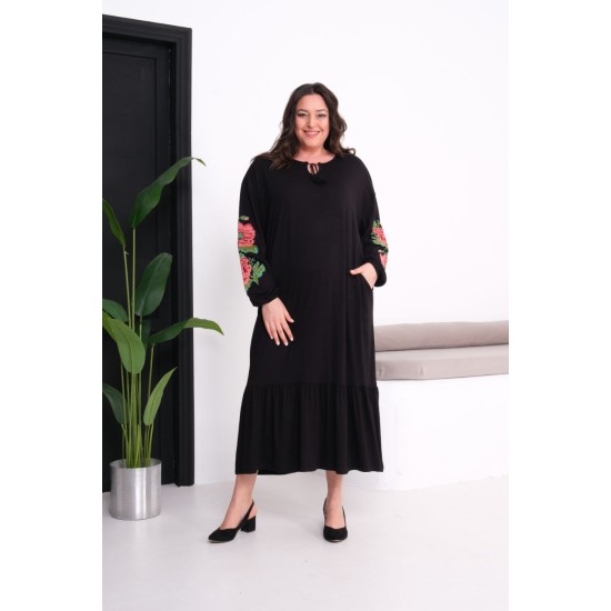 SİYAH ELBİSE VİSKON KUMAŞ 185786