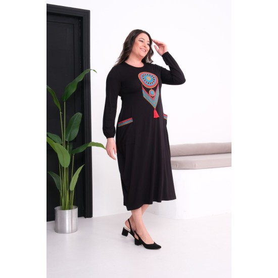 SİYAH ELBİSE VİSKON KUMAŞ 185788