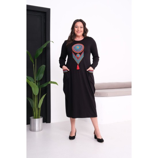 SİYAH ELBİSE VİSKON KUMAŞ 185788