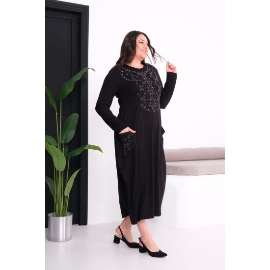 SİYAH ELBİSE VİSKON KUMAŞ 185790