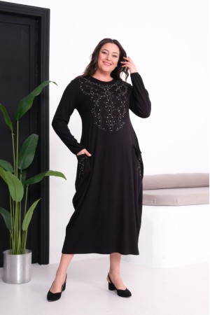 SİYAH ELBİSE VİSKON KUMAŞ 185790