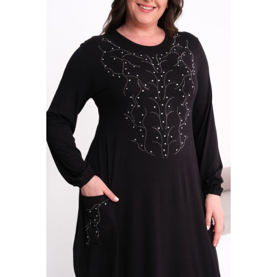 SİYAH ELBİSE VİSKON KUMAŞ 185790