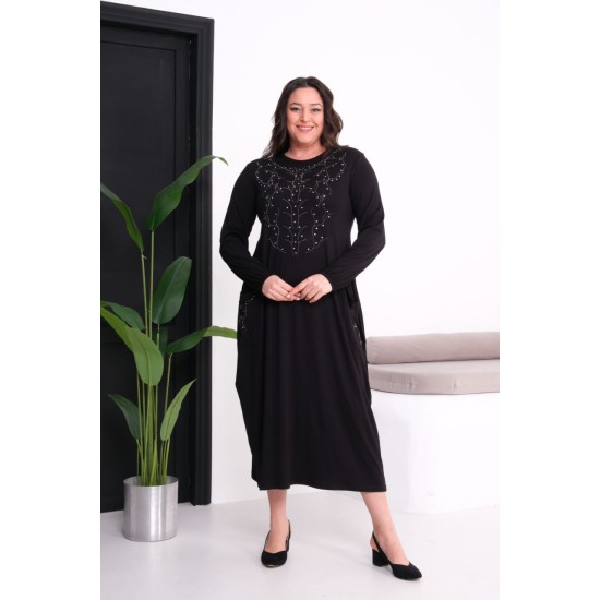 SİYAH ELBİSE VİSKON KUMAŞ 185790