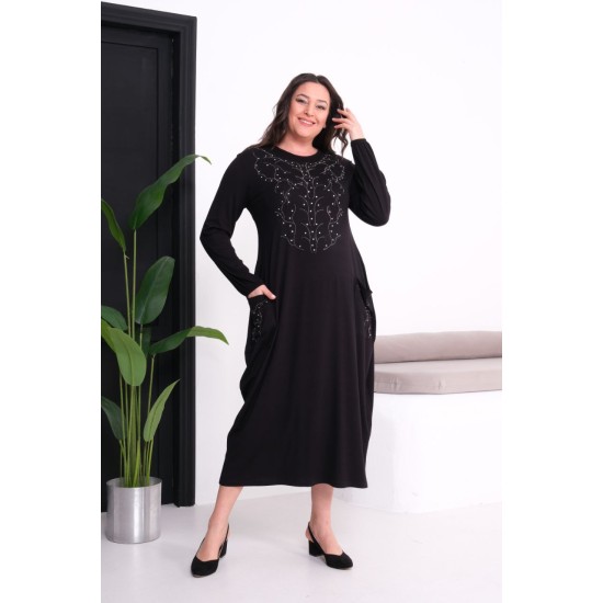 SİYAH ELBİSE VİSKON KUMAŞ 185790