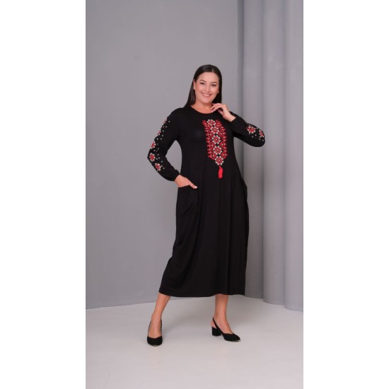 SİYAH ELBİSE VİSKON KUMAŞ 185795