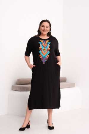 SİYAH ELBİSE VİSKON KUMAŞ 185804