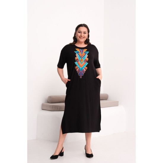 SİYAH ELBİSE VİSKON KUMAŞ 185804