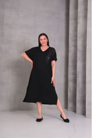 SİYAH ELBİSE VİSKON KUMAŞ 185813