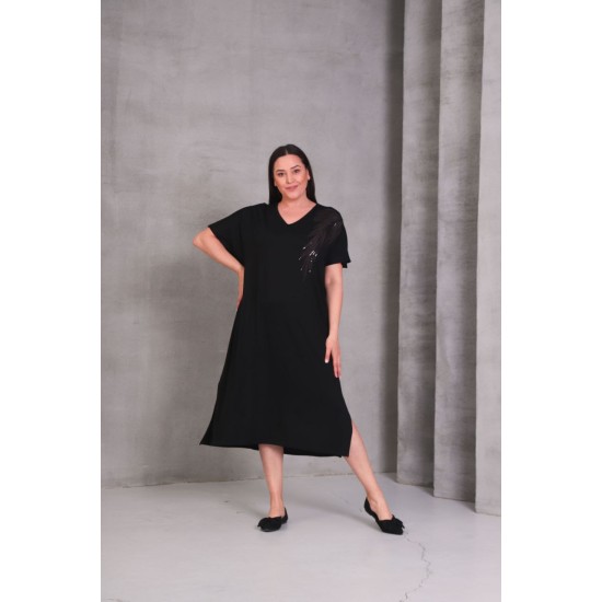 SİYAH ELBİSE VİSKON KUMAŞ 185813