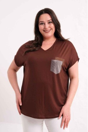 KAHVE BLUZ VİSKON KUMAŞ 185868