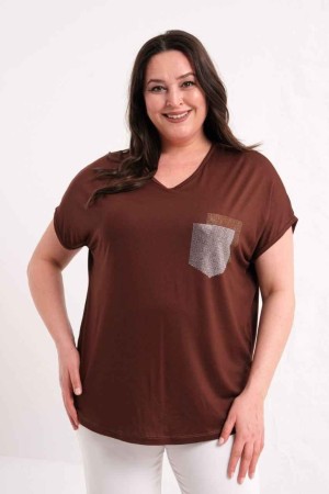 KAHVE BLUZ VİSKON KUMAŞ 185868