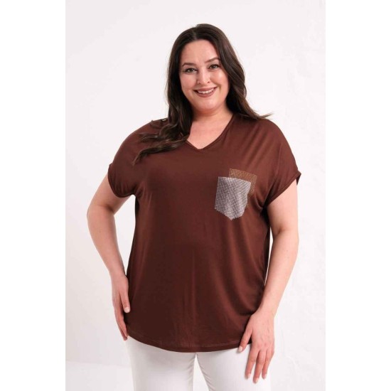 KAHVE BLUZ VİSKON KUMAŞ 185868