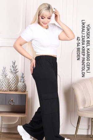 BLACK TROUSERS CREPE FABRIC 185560