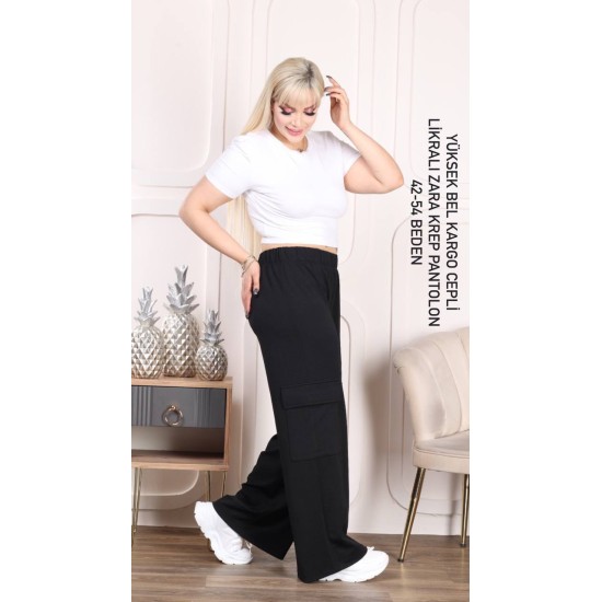 BLACK TROUSERS CREPE FABRIC 185560