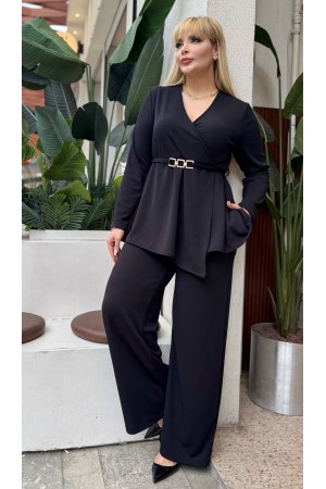 SİYAH TAKIM DOUBLE KREP KUMAŞ 185540