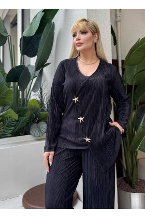 SİYAH TAKIM ÖRME PİLİSE KUMAŞ 185543