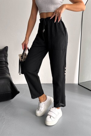 SİYAH KETEN PANTOLON 185887