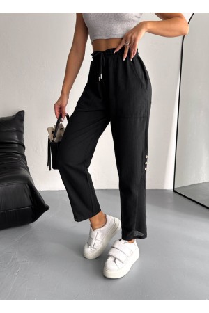 SİYAH KETEN PANTOLON 185887