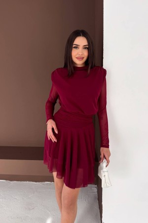 185272 Burgundy DRESS