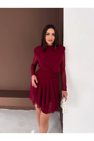 185272 BORDO ELBİSE