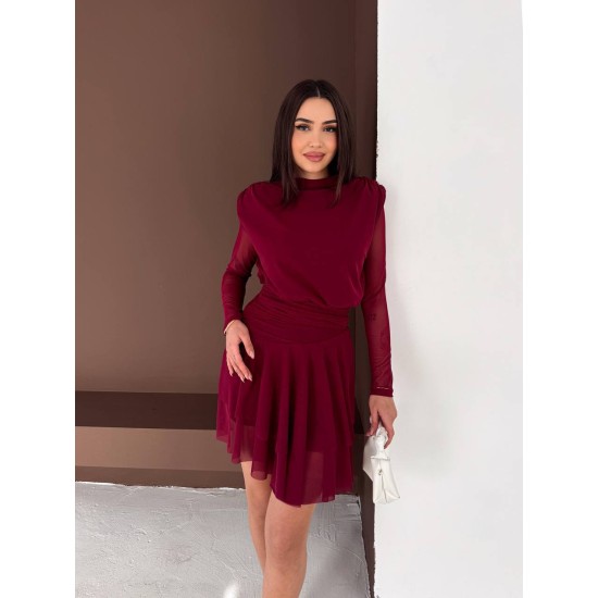 185272 Burgundy DRESS