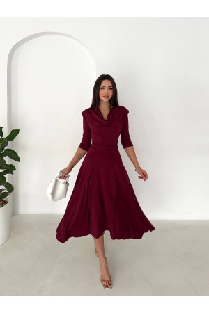 185278 BORDO ELBİSE
