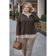 185469 COFFEE BLOUSE