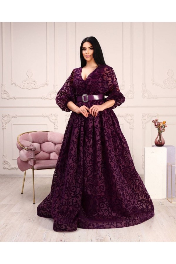 037 purple Evening dress