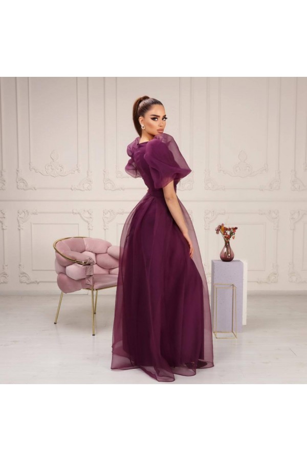 048 purple Evening dress