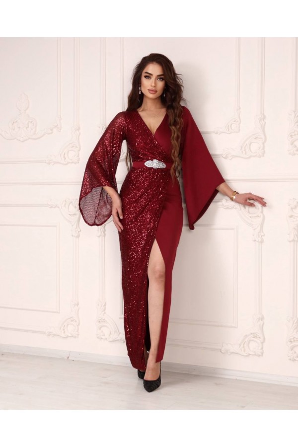 093 red Evening dress