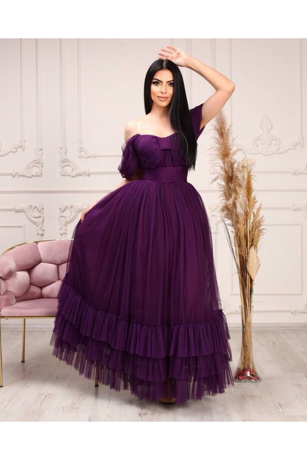 101075 фіолетовий Вечірня сукня