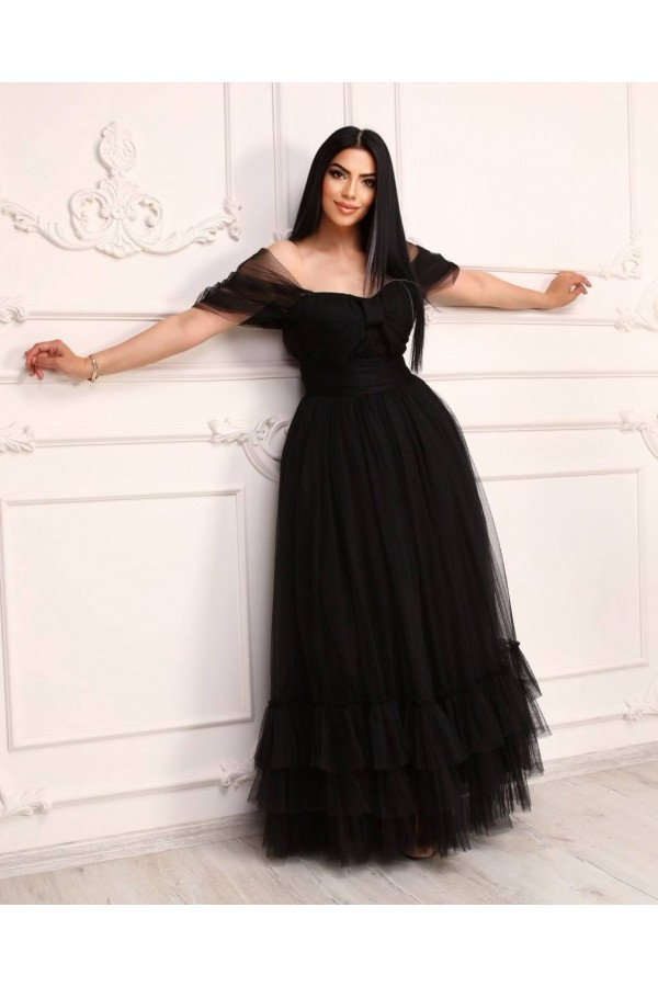 101077 черный Вечернее платье