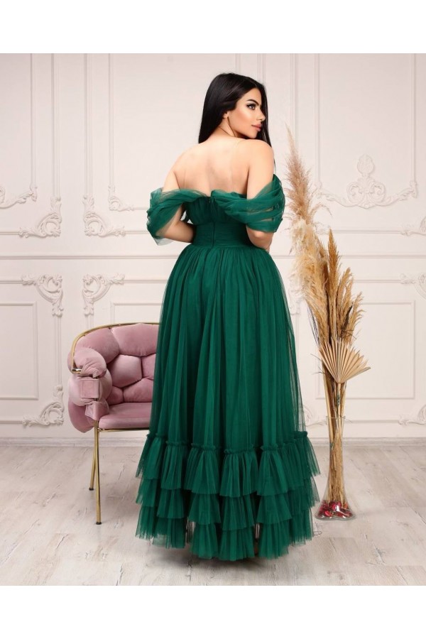101079 зеленый Вечернее платье