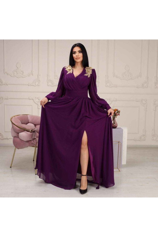 101228 purple Evening dress
