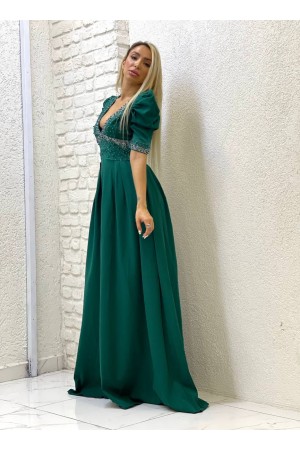 101364 зеленый Вечернее платье