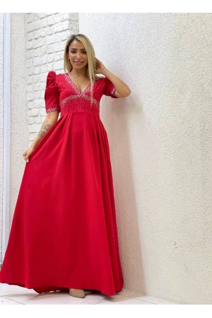 101418 أحمر فستان المساء