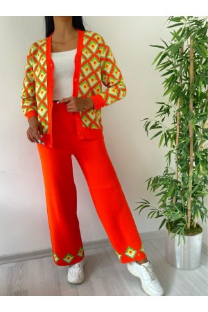 105508 orange Pants suit